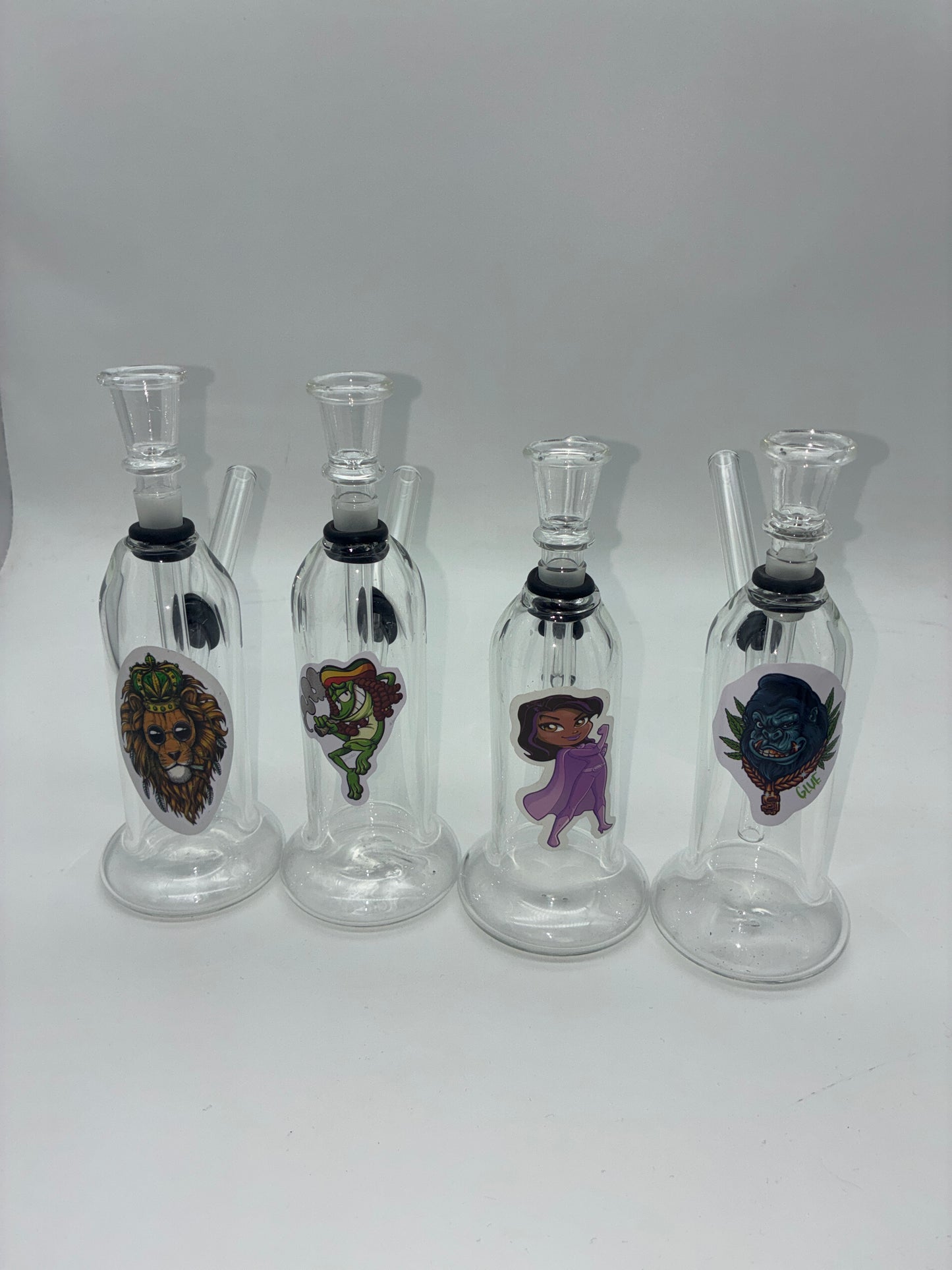 7” Water Pipe with Character Sticker and Downstem Bowl