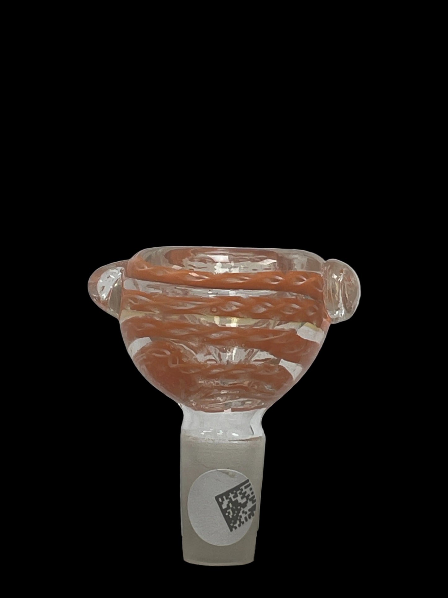 Glass Slide with Deep Bowl & Orange & White Swirls 14MM