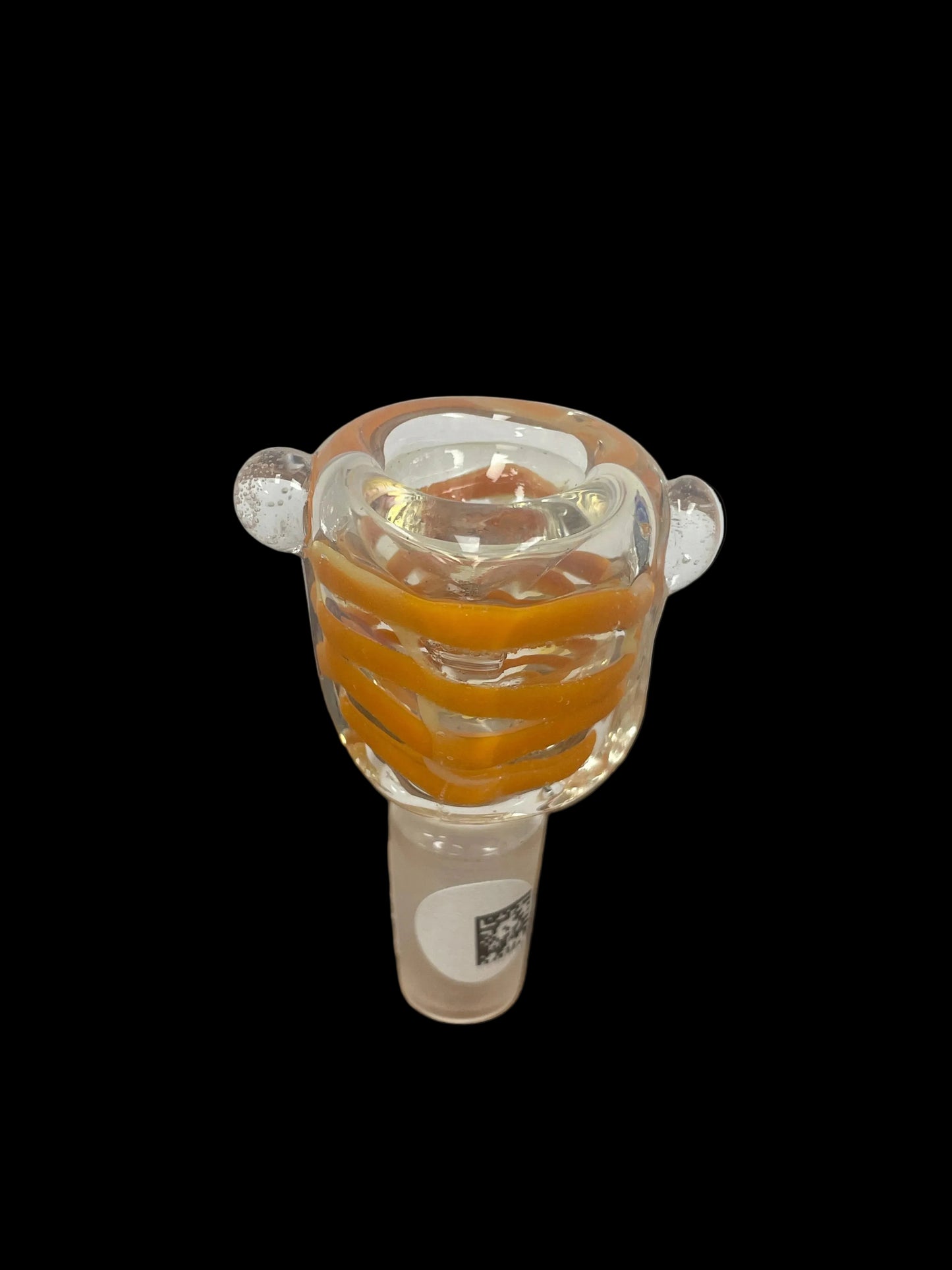 Square Glass Bowl with Light Orange & Tan Swirls 14MM
