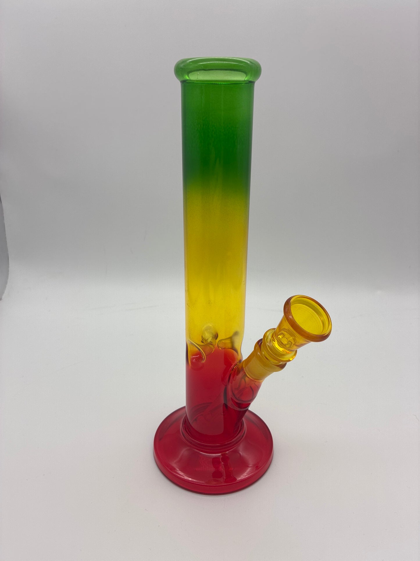 10.5” Rasta Glass Straight Tube Water Pipe with Ice Catch