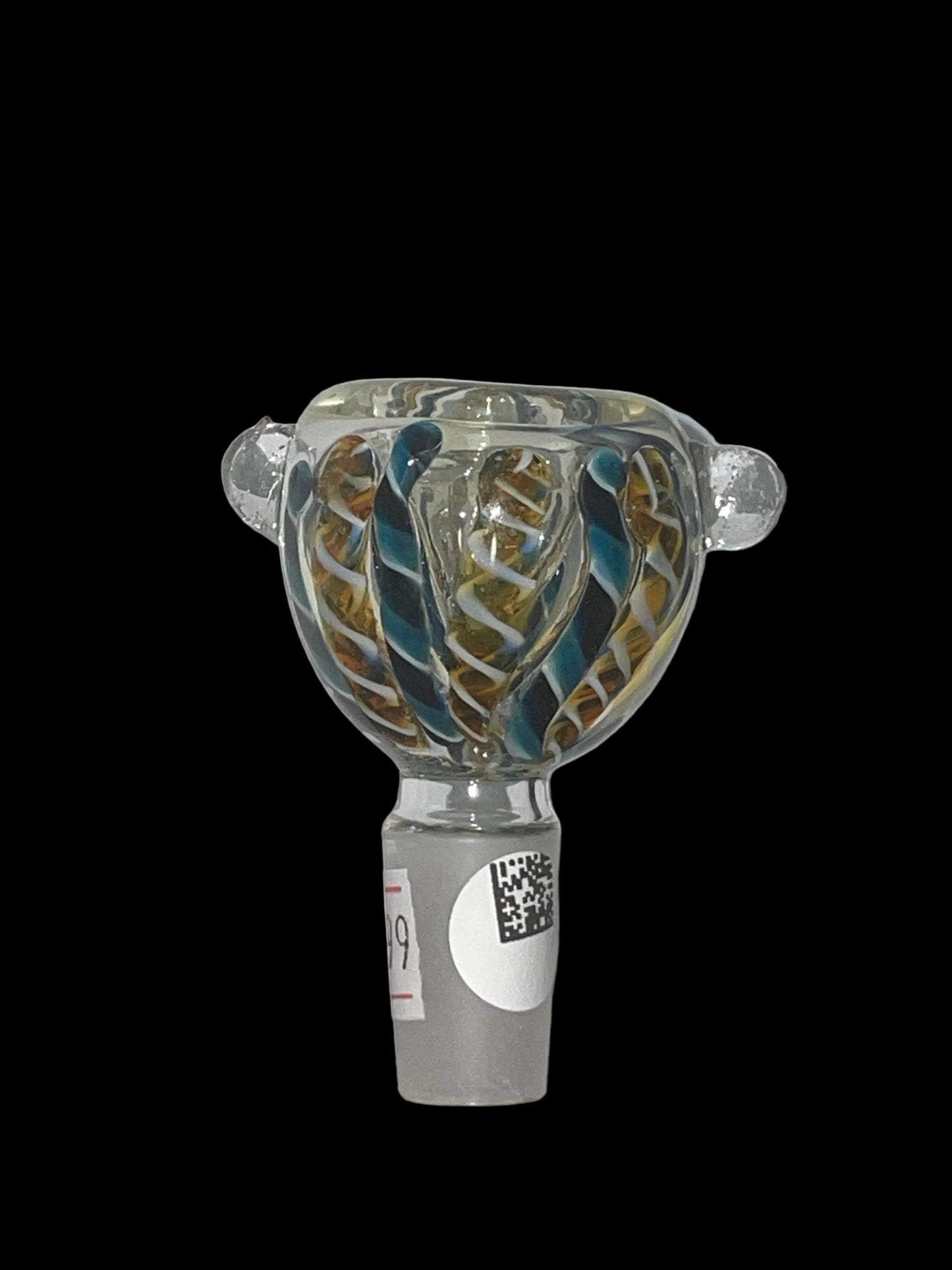 Glass Bowl with Blue & Yellow Snake Pattern 14MM