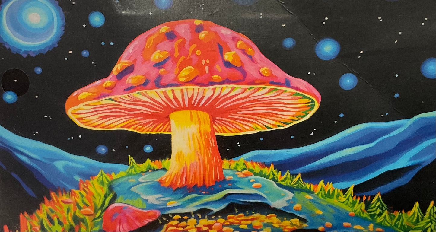 UV Tapestry Pink Mushroom