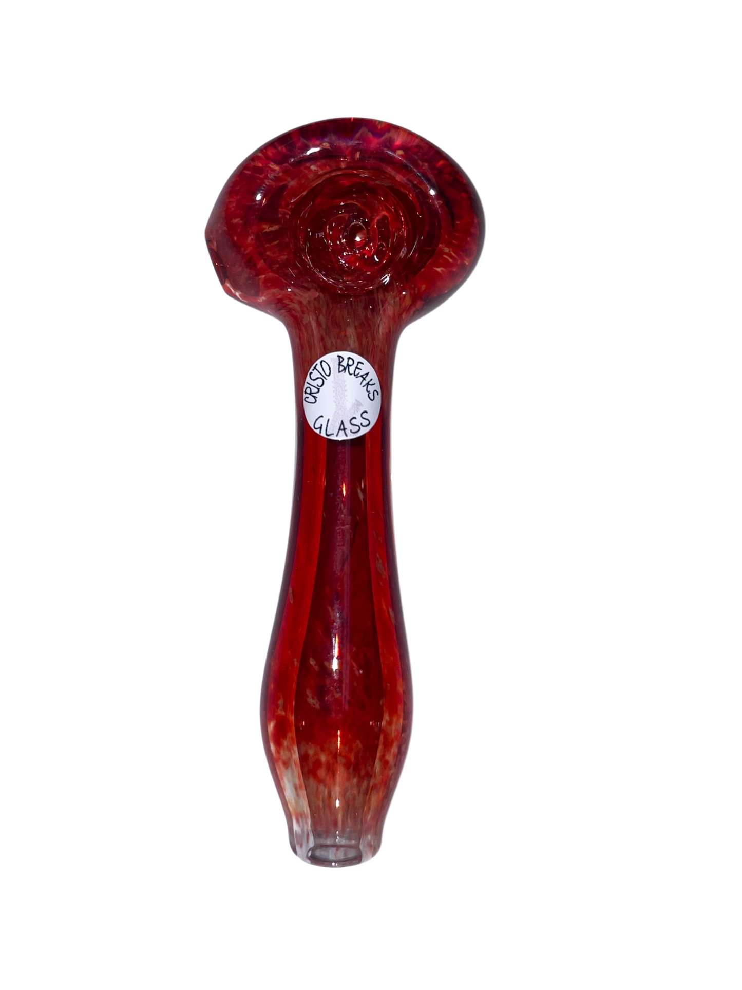 Heady Glass Red Hand pipe 4.5” by Cristo Breaks Glass
