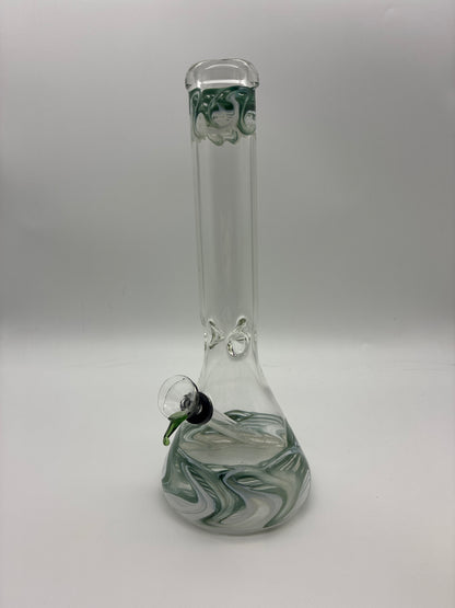 11” Beaker Water Pipe with Pull Bowl