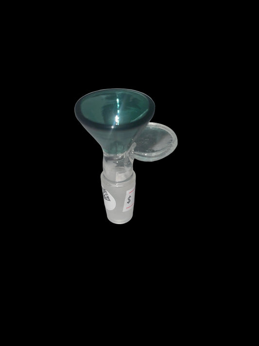 Dark Green Glass Bowl with Disk Handle 14MM