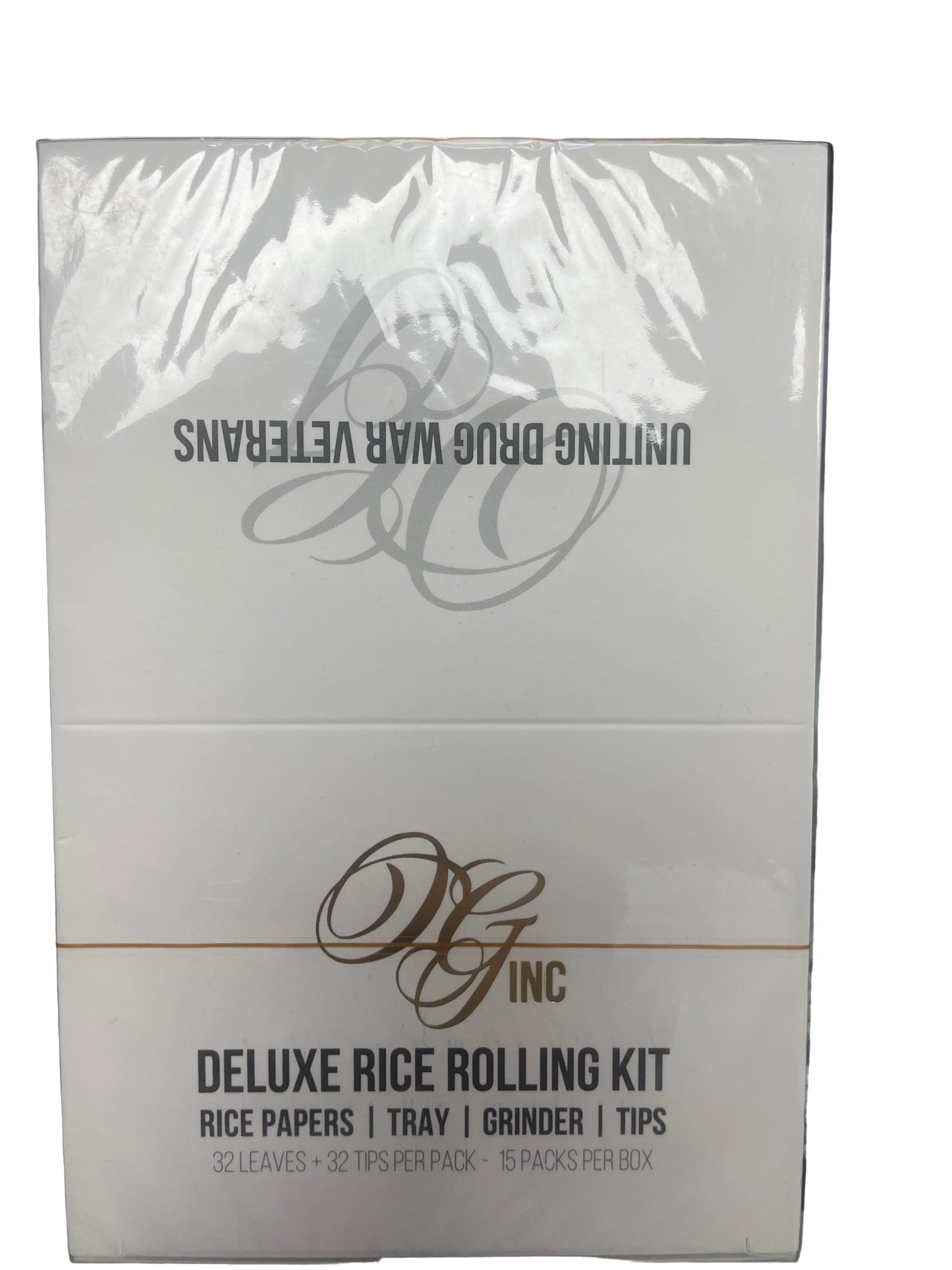 OG Inc Deluxe Rice Rolling Kit | Papers + Tray + Tips + Grinder | 15 Pack