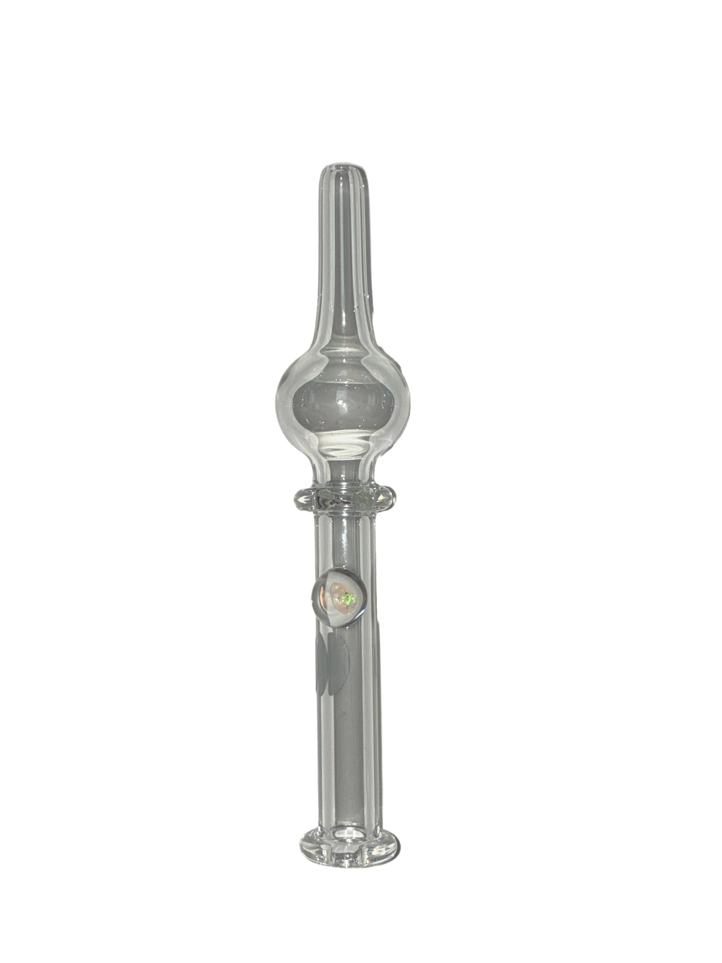 5” Bulb Glass Dab Straw with Crushed Opal