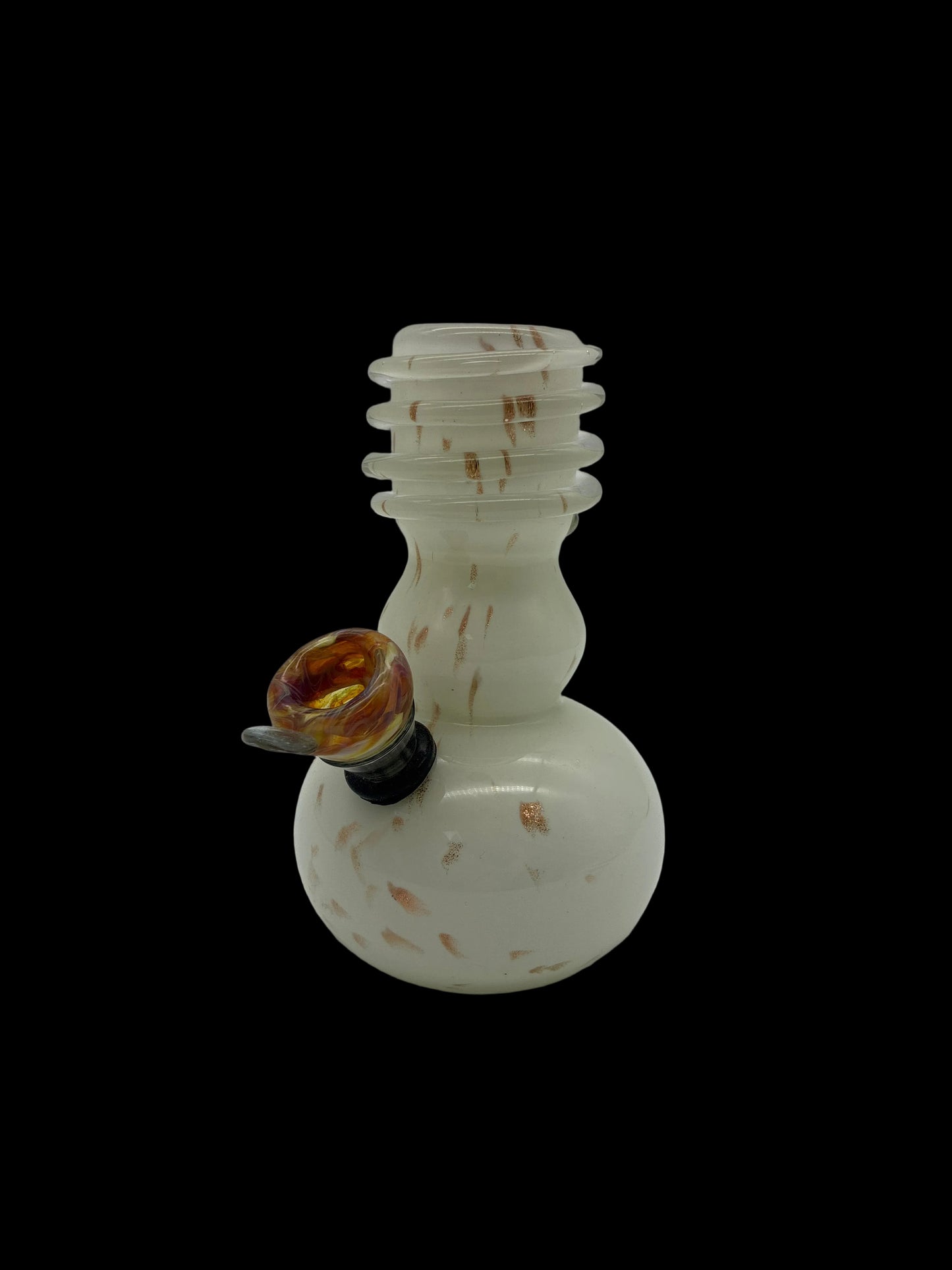 6” Vase Style White Glass Waterpipe with Pull Bowl Stem