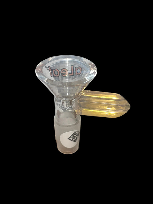 aLeaf Glass Bowl with Yellow Crystal Handle 14MM