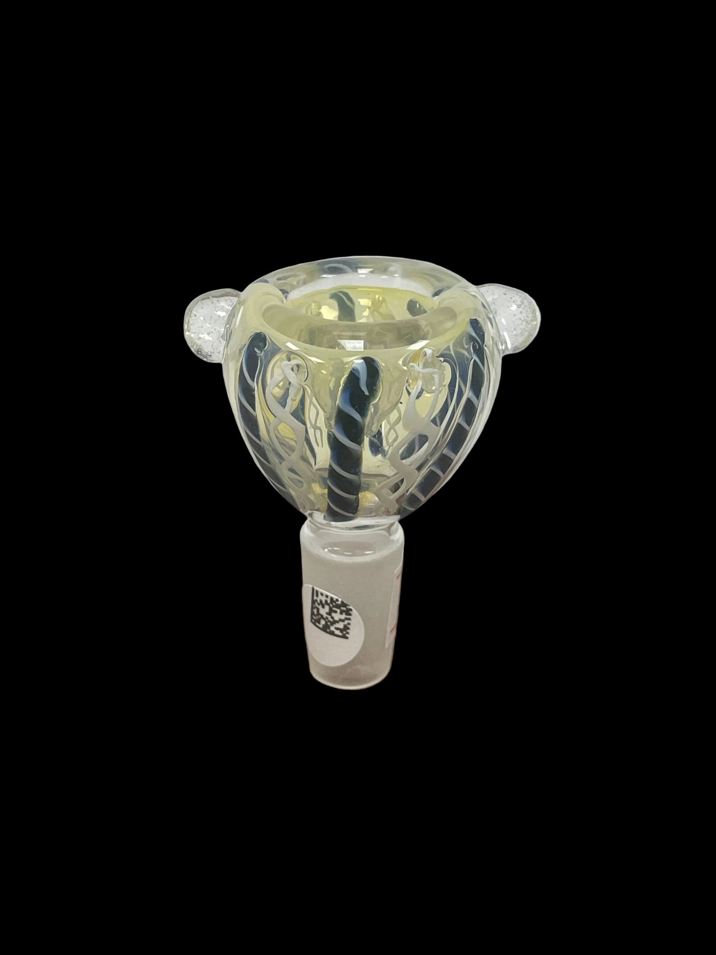 Glass Bowl with Blue Snake and White Swirl Pattern 14MM