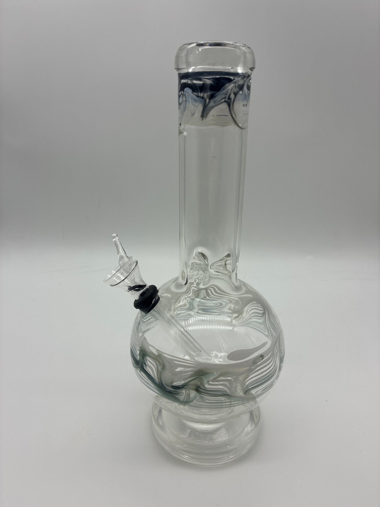10” Bulb Beaker Water Pipe with Painted Stripes and Pull Bowl