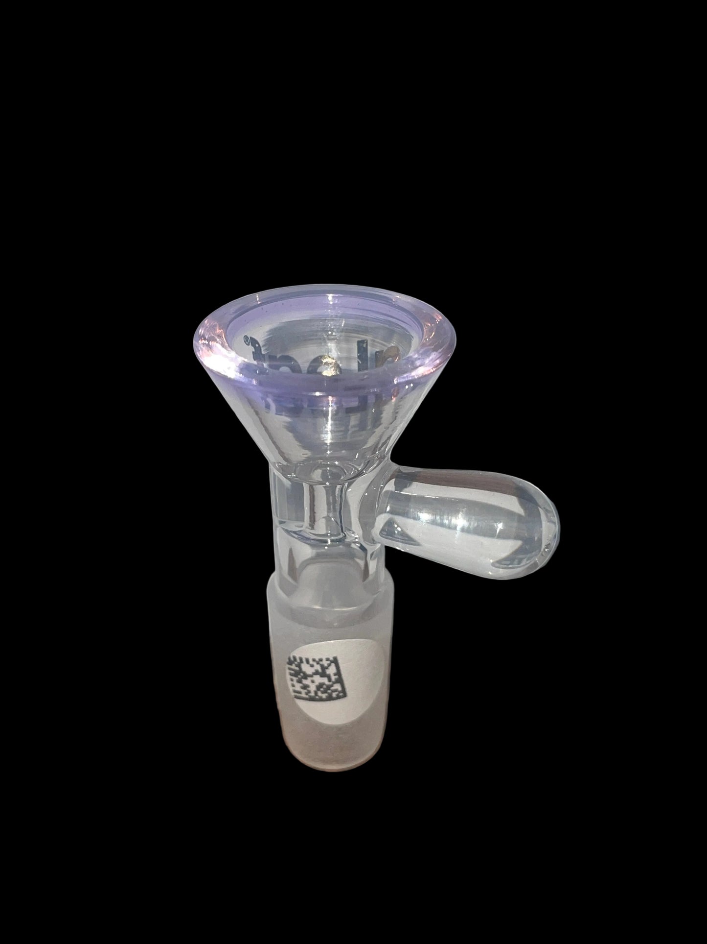 aLeaf Glass Bowl with Handle and Purple Rim 14MM
