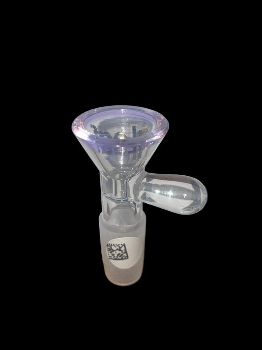 aLeaf Glass Bowl with Handle and Purple Rim 14MM