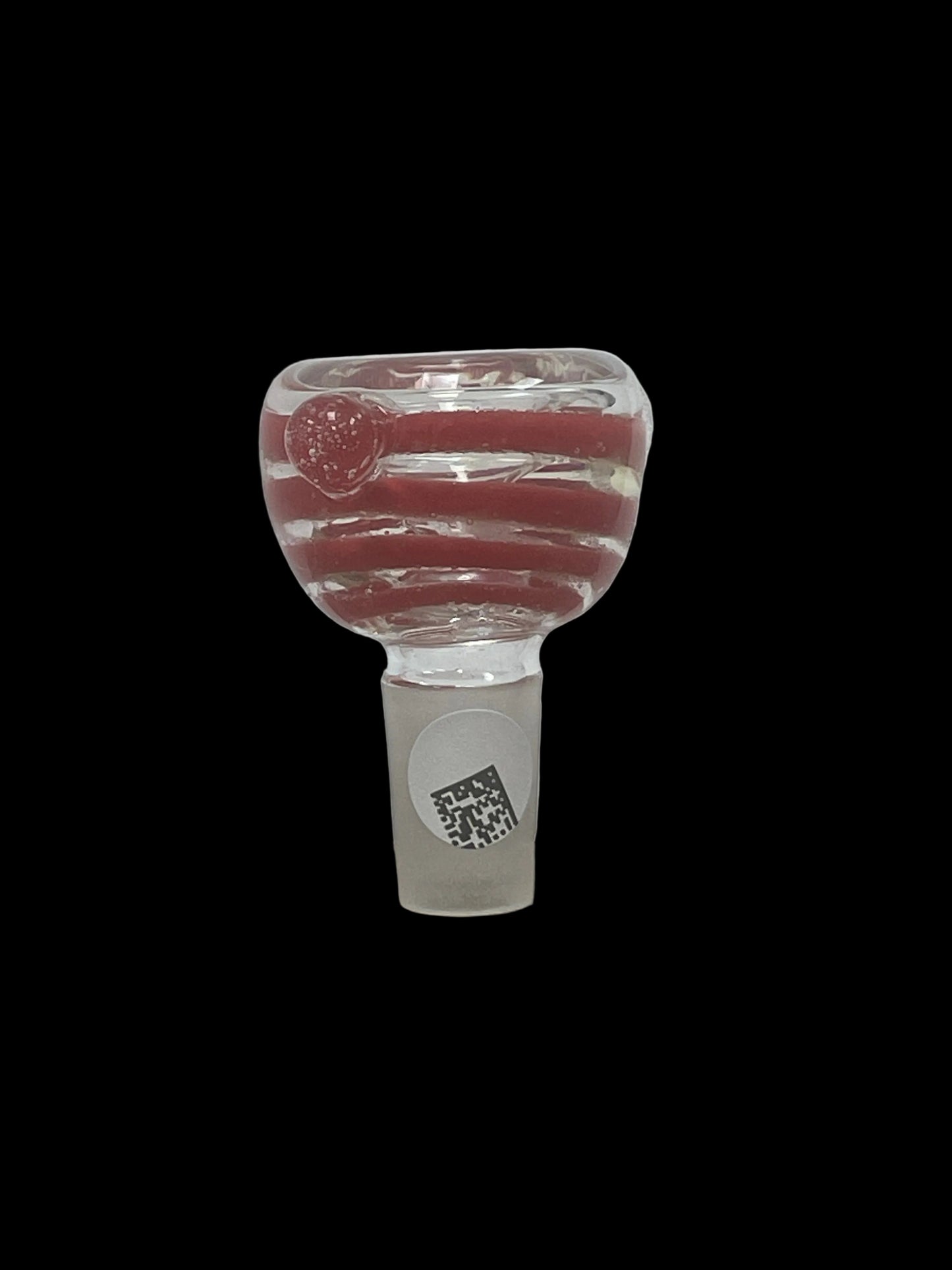 Glass Slide with Deep Bowl & Red Swirls 14MM
