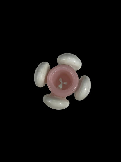 aLeaf Pink & White Glass Bowl with Built in Screen 14MM