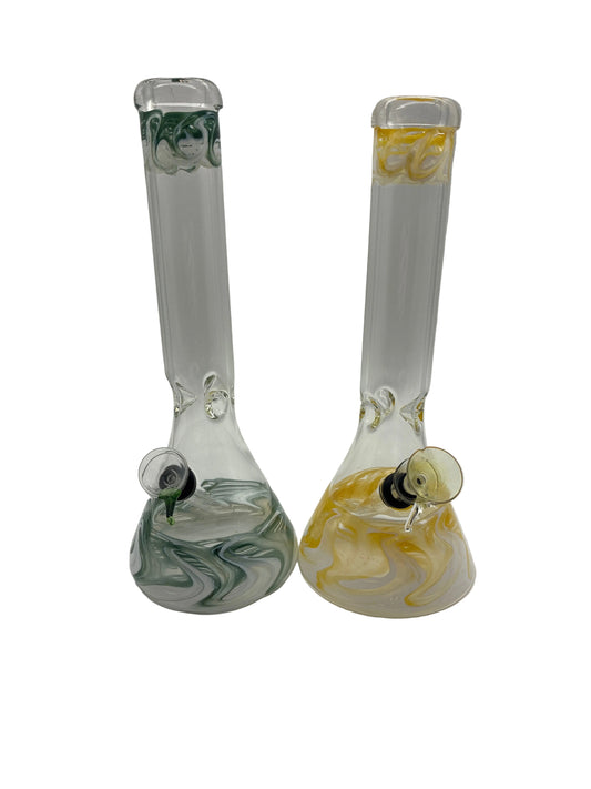 11” Beaker Water Pipe with Pull Bowl