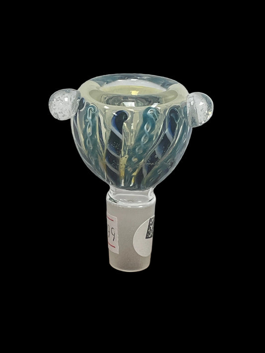 Glass Bowl with Blue Snake Pattern 14MM