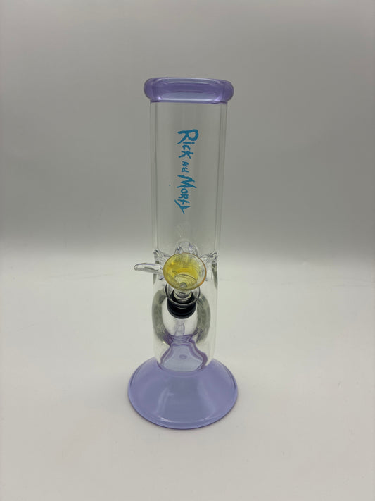10” R & M Straight Tube Water Pipe with Ice Catch and Pull Bowl