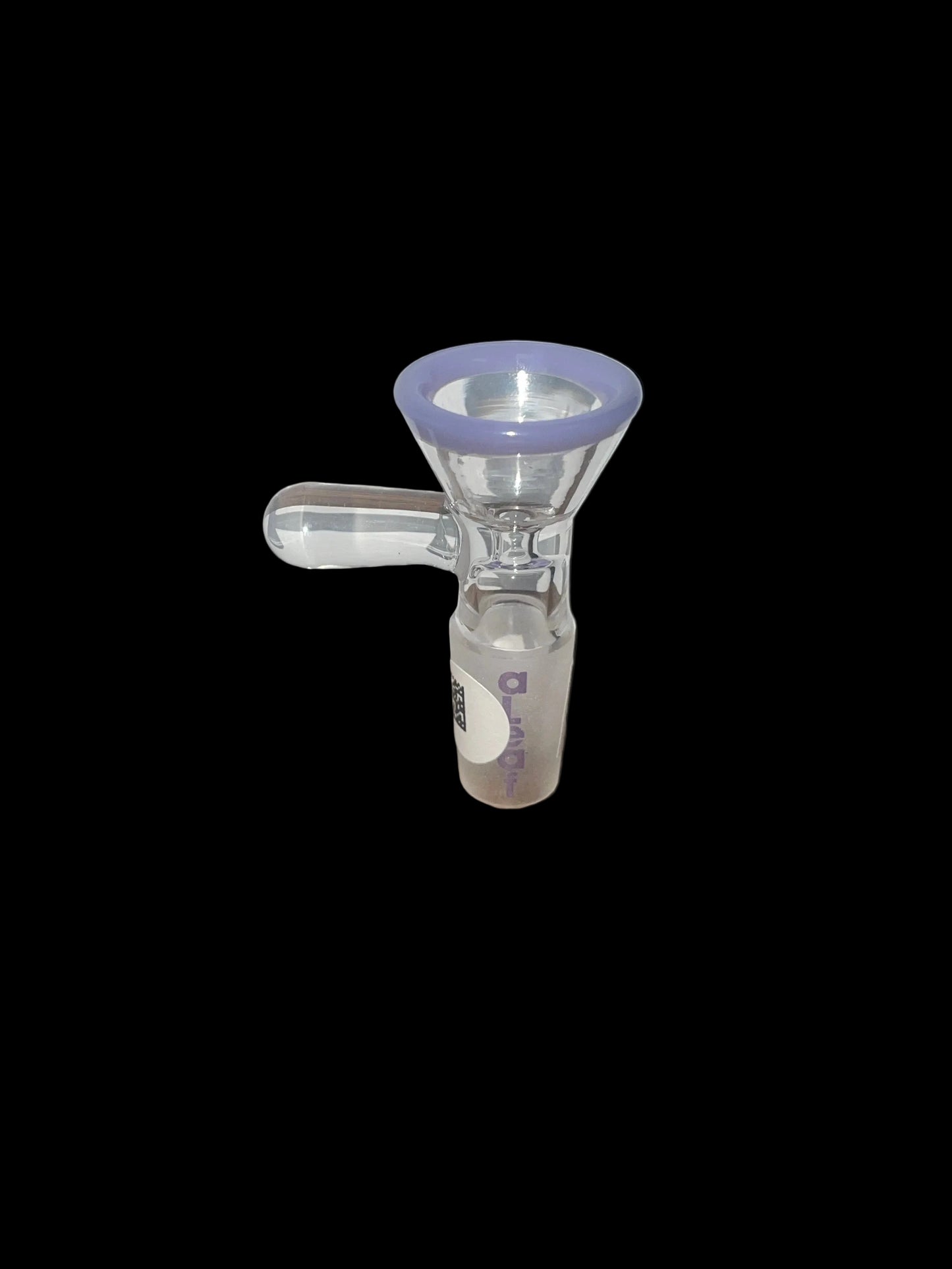 aLeaf Glass Bowl with Handle & Purple Rim 14MM