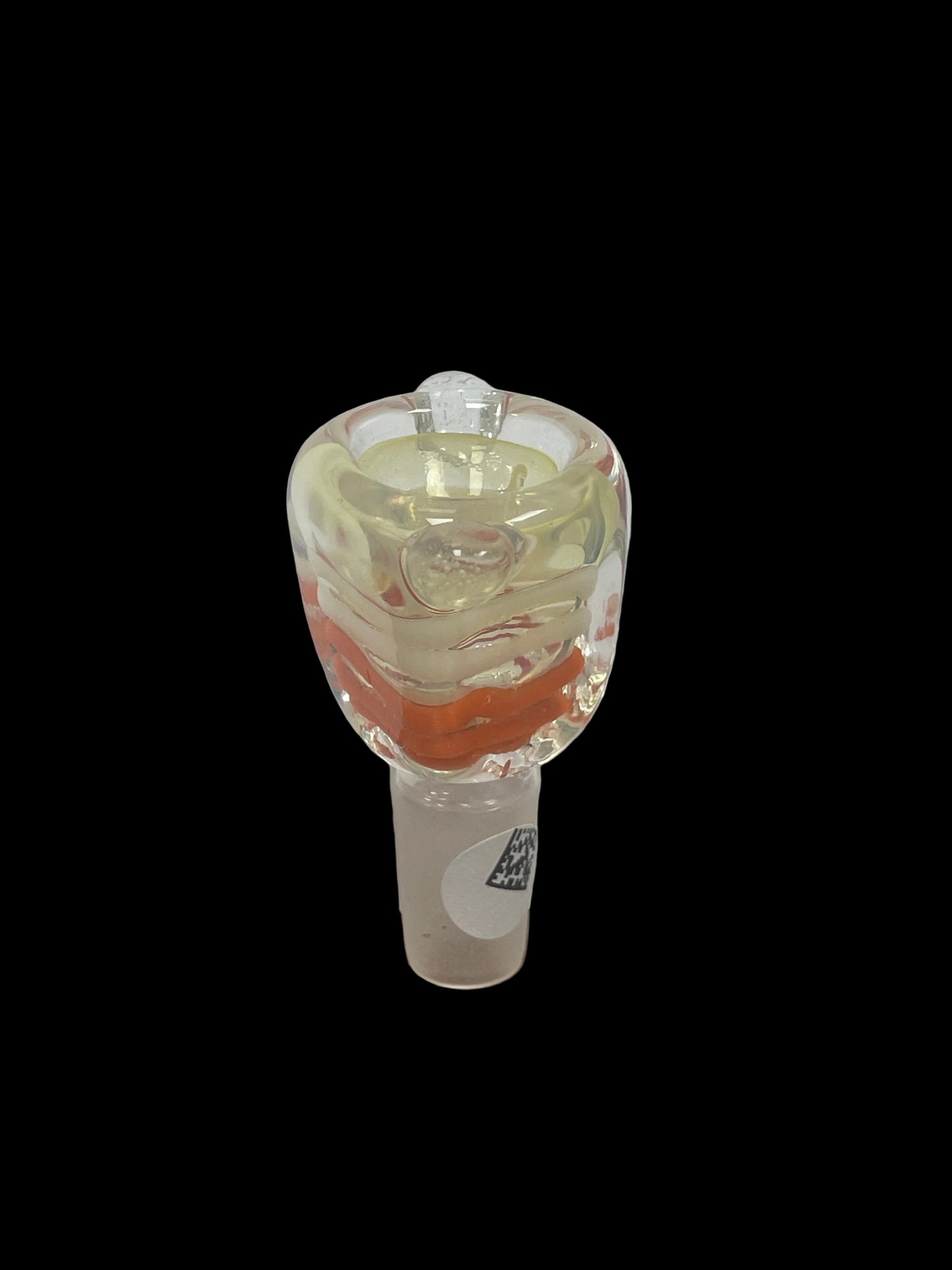 Square Glass Bowl with Orange to Tan Swirl 14MM
