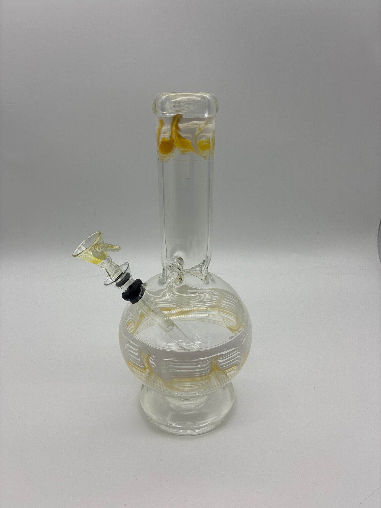 10” Bulb Beaker Water Pipe with Painted Stripes and Pull Bowl