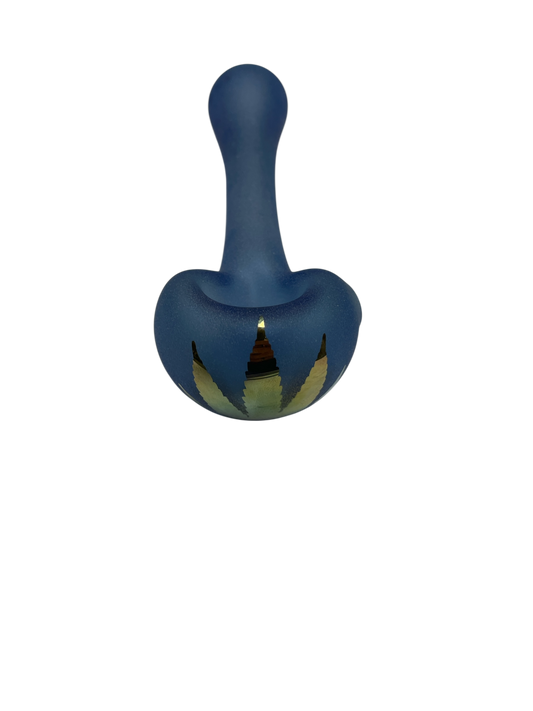 Frosted Glass & Gold Leaf Handpipe 4.5”