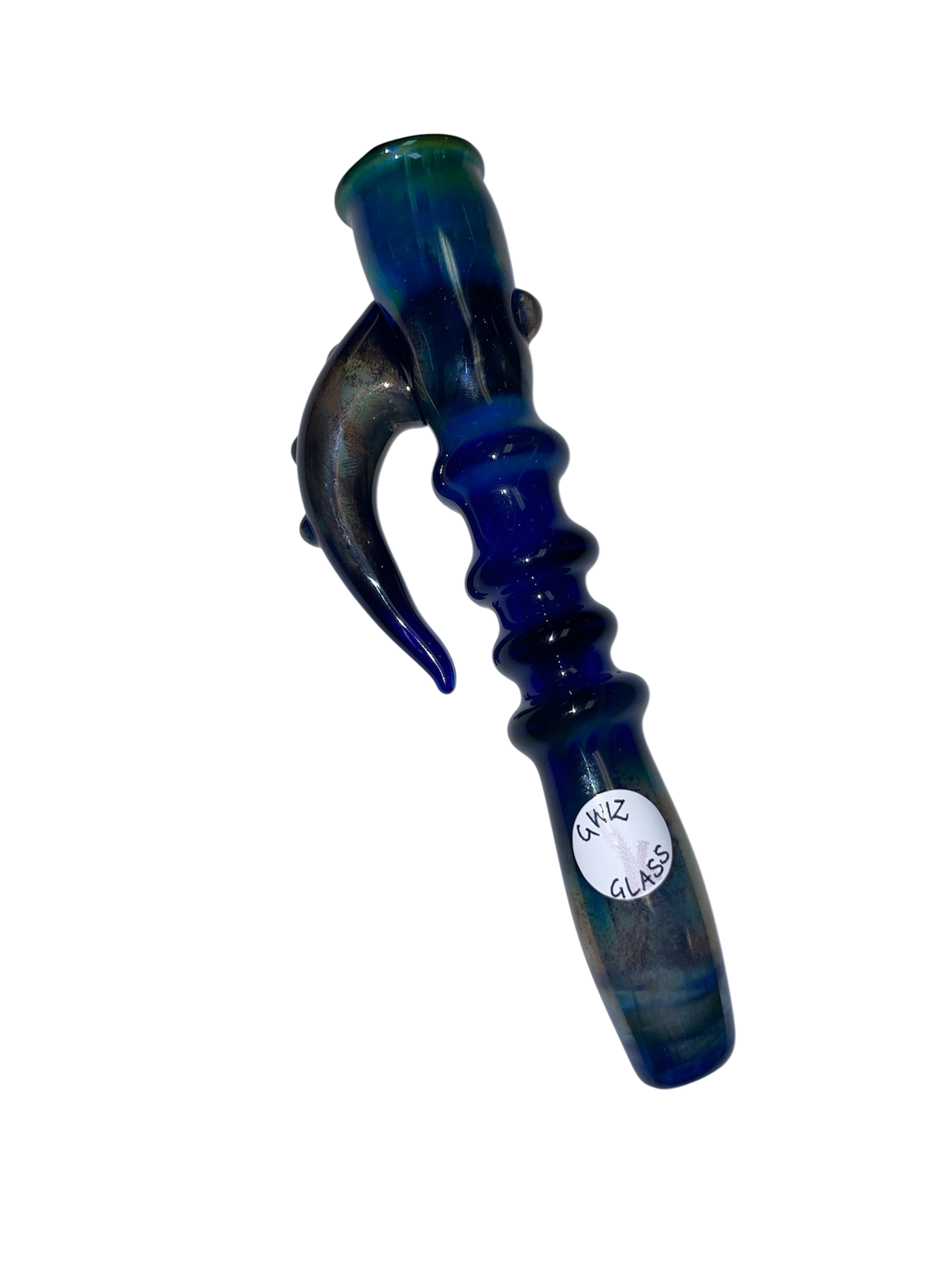 Heady Glass Electroplated Horned Chillum 4.5” by Gwiz Glass